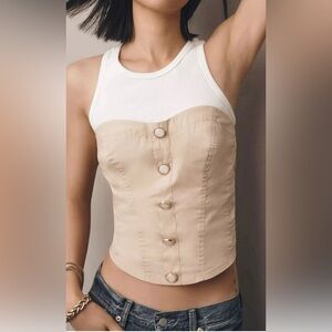 Anthropologie Porridge Corset Towfer Tank